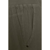 Løse bomuldsshorts I army grøn