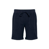 Marine blå løse bomuldsshorts med snøre