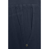 Marine blå løse bomuldsshorts med snøre