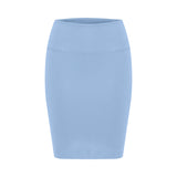 Lyseblå tætsiddende nederdel i jersey fra kaffe