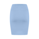 Lyseblå tætsiddende nederdel i jersey fra kaffe