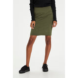 Tætsiddende jersey nederdel I army grøn fra kaffe med model