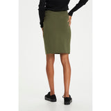 Tætsiddende jersey nederdel I army grøn fra kaffe med model