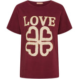 bordeaux t-shirt fra marta med guld skrift