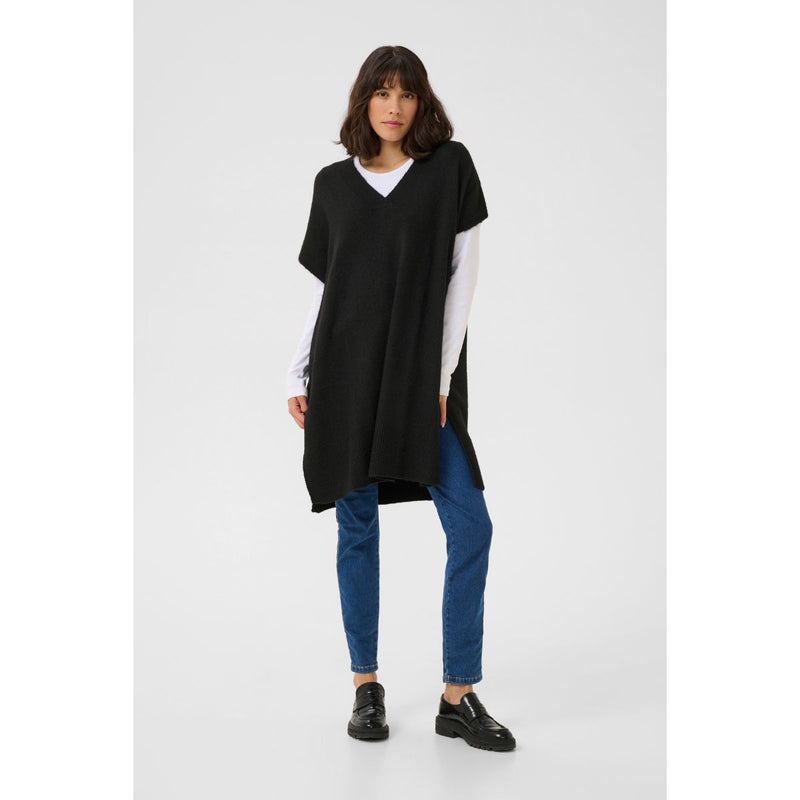 Annetta Knit Poncho Black LIVE
