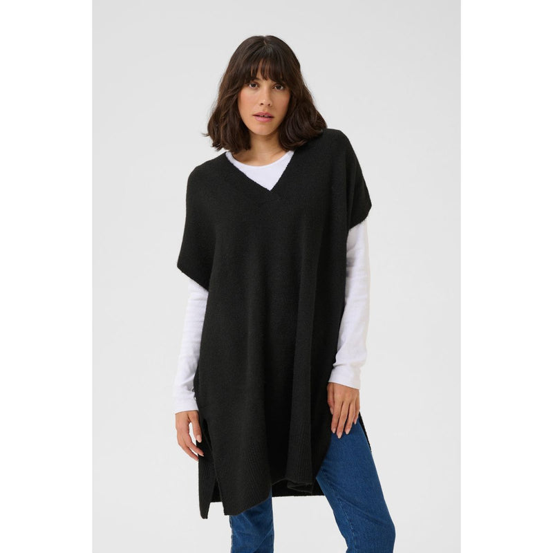 Annetta Knit Poncho Black LIVE