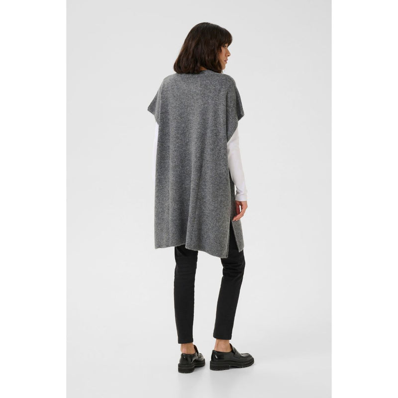 Annetta Knit Poncho Dark Grey Melange LIVE