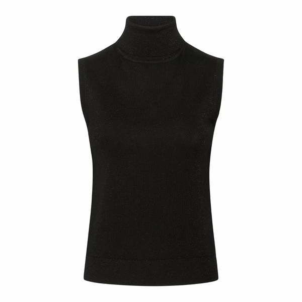 Regina Roll Neck Top Black Deep