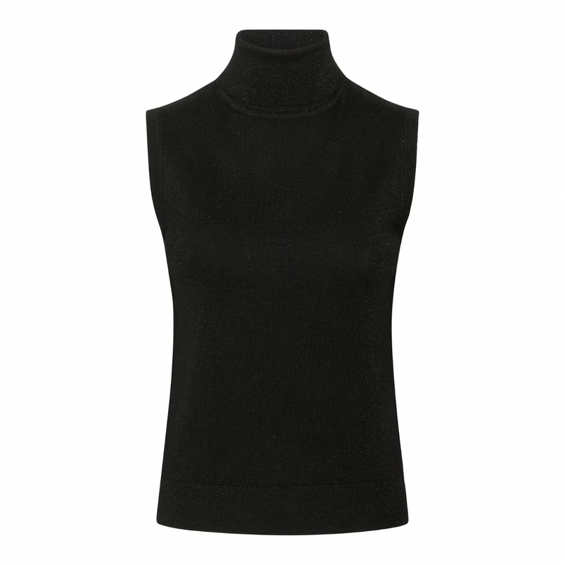 Regina Roll Neck Top Black Deep