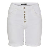 Hvide denim shorts med synlige knapper