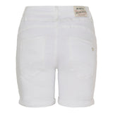 Hvide denim shorts med synlige knapper