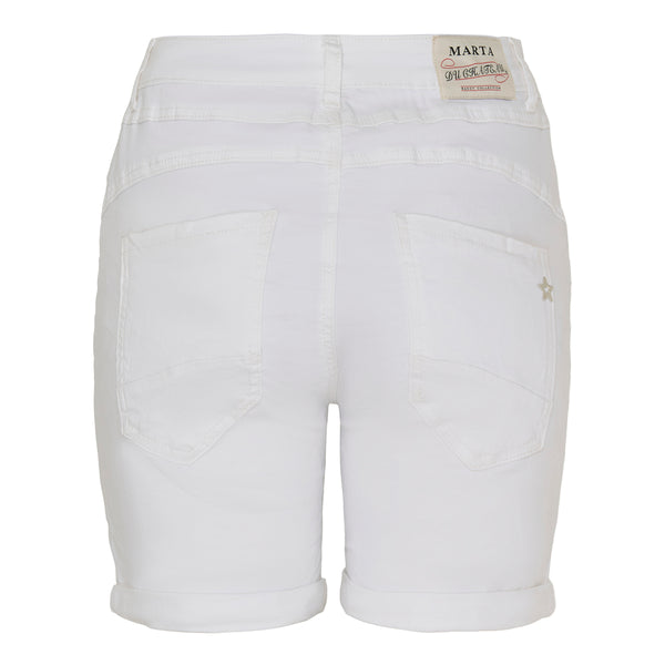 Hvide denim shorts med synlige knapper