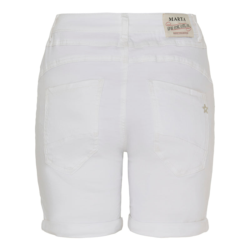 Hvide denim shorts med synlige knapper