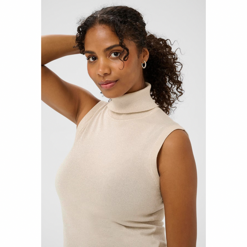 Regina Roll Neck Top sand dollar