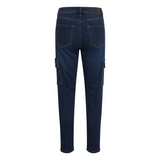 SINEM CARGO JEANS 7/8 DARK BLUE DENIM