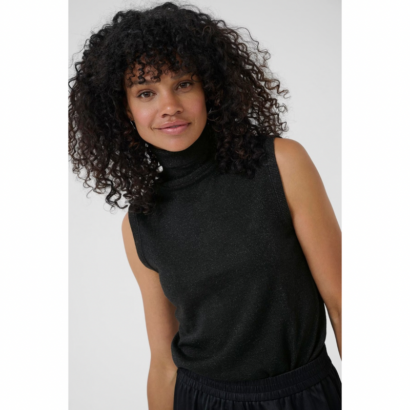 Regina Roll Neck Top Black Deep