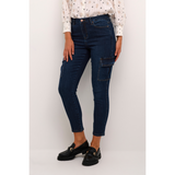 SINEM CARGO JEANS 7/8 DARK BLUE DENIM