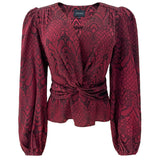 Tiki LS Twist Blouse Bordeaux