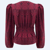 Tiki LS Twist Blouse Bordeaux