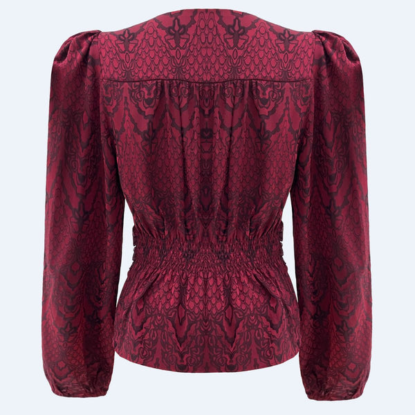 Tiki LS Twist Blouse Bordeaux