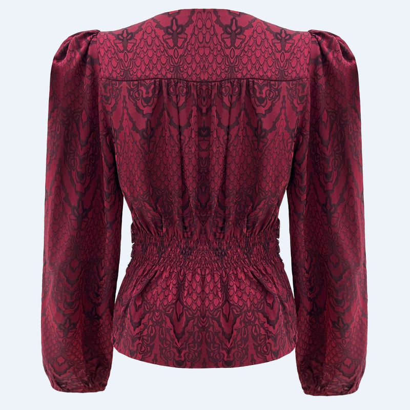 Tiki LS Twist Blouse Bordeaux