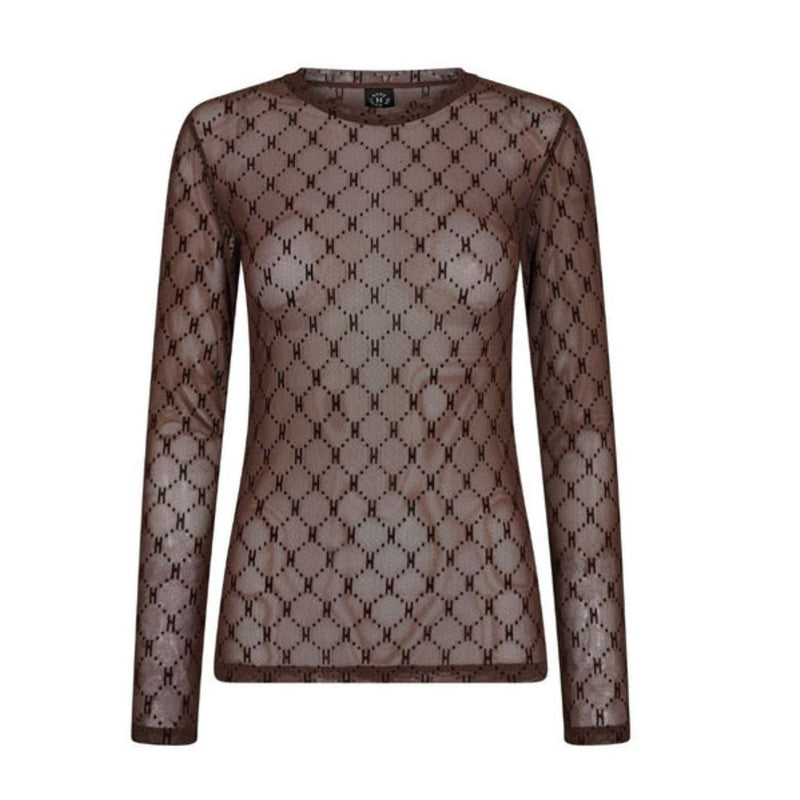 Hype the Detail Mesh Blouse Brown