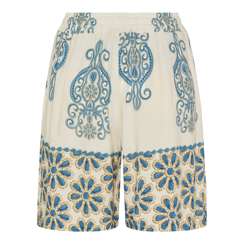 løse shorts med bindebånd og paisley print