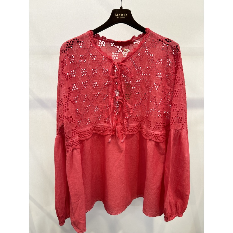 MARTA DU CHÁTEAU AURORA BLOUSE ROSSO COLD WASH