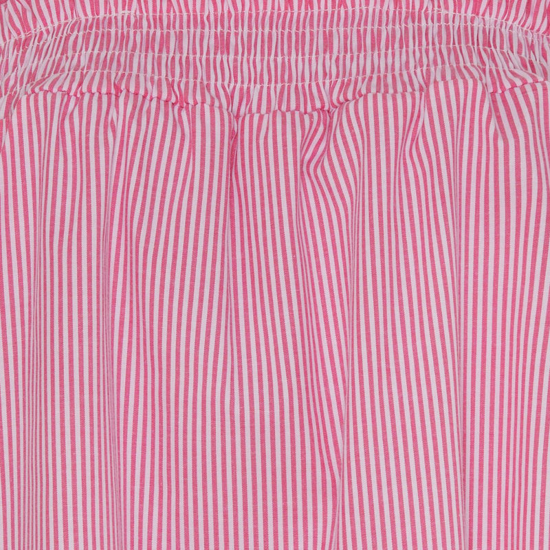 MARTA DU CHÀTEAU EMMELINE TOP FUXIA STRIPE  Løs, luftig strippet sommer top fra&nbsp;Marta med brede smock stropper.  Smuk, løs sommertop Hvid og pink strippet Smock stykke henover brystet Brede smock stropper