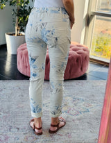 Florence Pants Beige Blue Flower