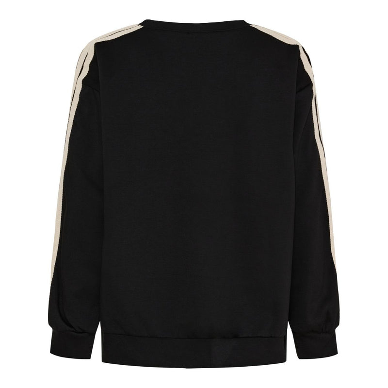 69406 MARTA DU CHÁTEAU MONIQUE SWEATSHIRT BLACK&nbsp;


Sort sweat bluse fra Marta du cháteau. Sweat blusen &nbsp;har tre tynde guld glimmer striber på begge ærmer. Blusen har lange ærmer, rund hals og afsluttes med en bred kant både på ærmer og i taljen. Style dem gerne med de matchene bukser eller en cool t-shirt og et par sneakers.


Rund hals og lange ærmer og guldbånd
Klassisk sort
Løs/bred pasform
Der findes bukser til


Størrelsesguide: Sweatshirten&nbsp;er normal, men rummelig i størrelsen. Str. S/M