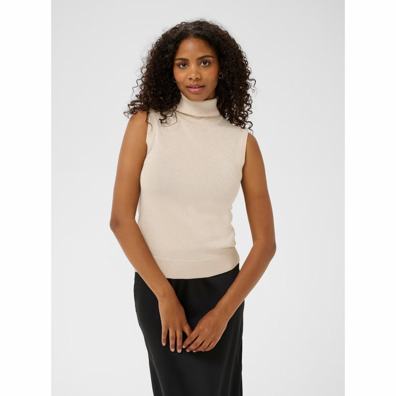 Regina Roll Neck Top sand dollar