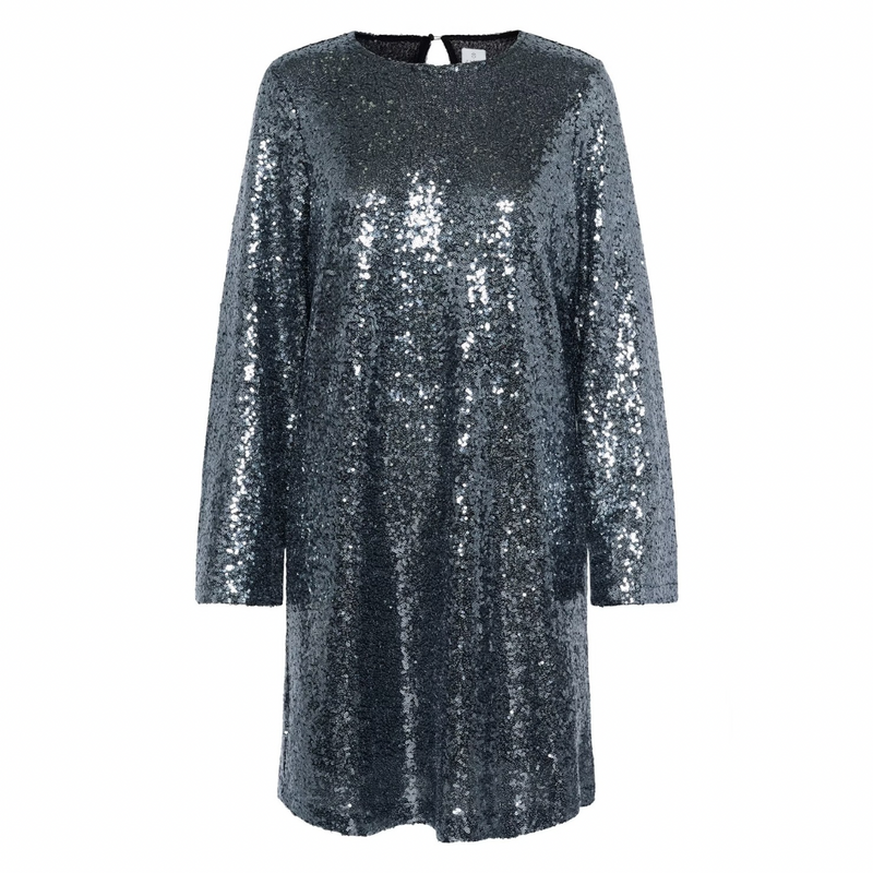 Lau Sequin Dress Dark Silver
