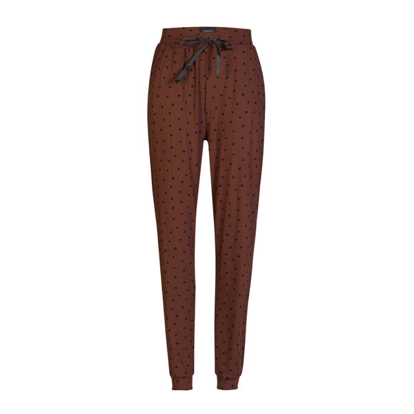 Alma Pants Brown with Black Hearts