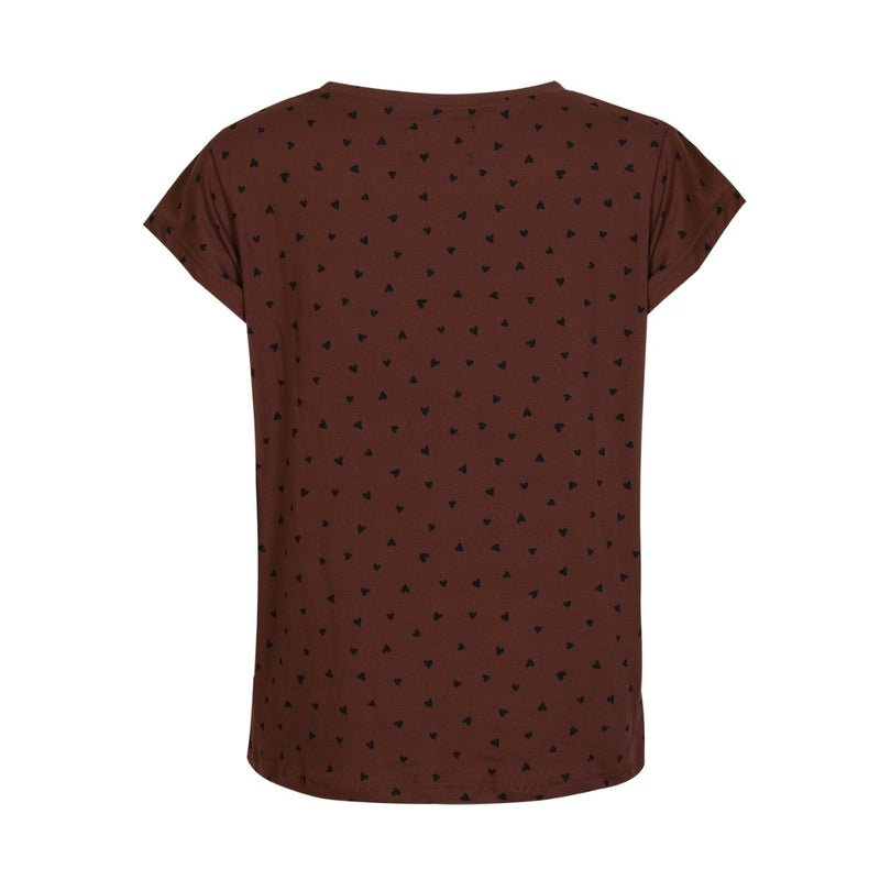Alma U T-shirt Brown Black Hearts