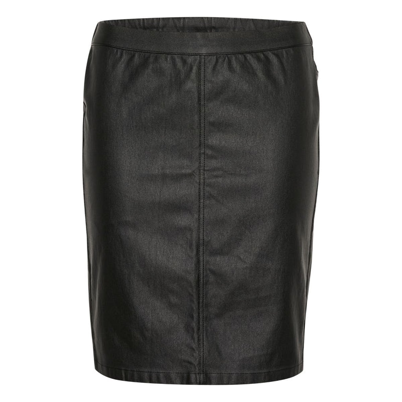 ADA COATED SKIRT BLACK DEEP  Sort coatede nederdel fra&nbsp;Kaffe. Drømmer du om skindnederdel men er økonomien ikke lige til det, er her et rigtig godt bud på en prisvenlig udgave. Ada coated nederdel ligner på afstand, en stramme skindnederdel, men koster kun en brøkdel og samtidig er de virkelig behagelige at have på.&nbsp;  Nederdel er allround - hverdag og fest - med stiletter, støvler eller sneaks. Vi medgiver denne nederdel vores varmeste anbefaling som et absolut must-have.&nbsp;  Tætsiddende&nbsp;p