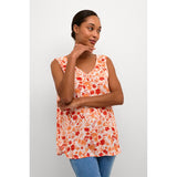 Adriana ppp top red and orange flower print