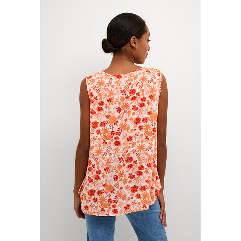 Adriana ppp top red and orange flower print
