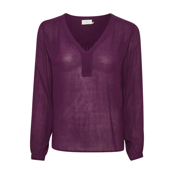 Amber V-neck Blouse Dark Jewel Purple