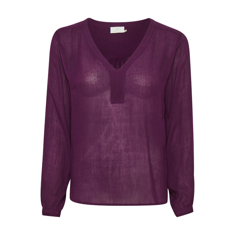 Amber V-neck Blouse Dark Jewel Purple
