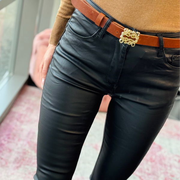 Ana Coated Jeans Black