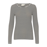 Benedikte T-Shirt Black/Chalk Stripe