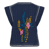 Berglind Embroidery Waistcoat Dress Blues