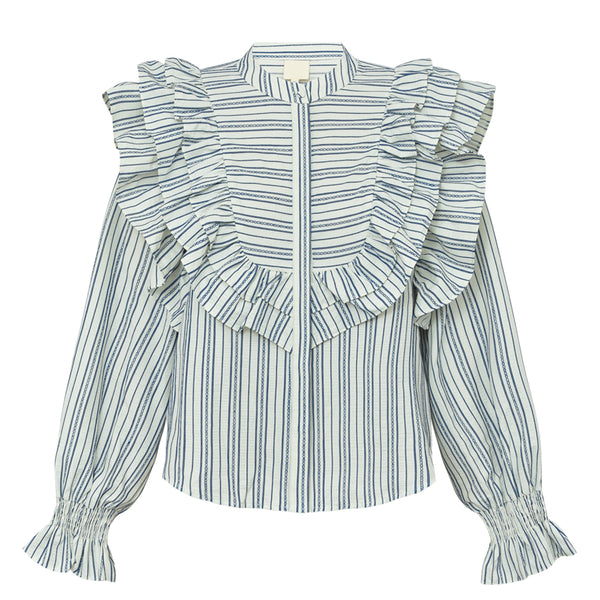 CocoGO Lu Shirt Blue - Off-white Stripes