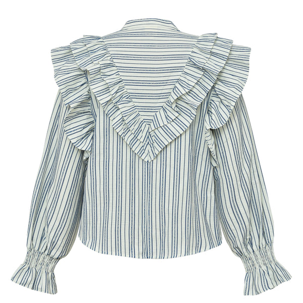 CocoGO Lu Shirt Blue - Off-white Stripes