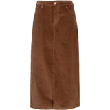 Super skøn fløjls nederdel fra LUXZUZ ONE TWO. Nederdelen har en front slids, sidelommer og baglommer, fast talje samt bæltestropper set forfra