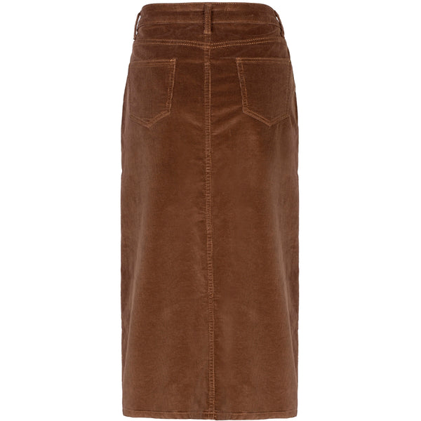 Super skøn fløjls nederdel fra LUXZUZ ONE TWO. Nederdelen har en front slids, sidelommer og baglommer, fast talje samt bæltestropper set bagfra