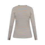 Eike LS Shirt 16453 Striped Cream Brown