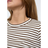 Eike LS Shirt 16453 Striped Cream Brown