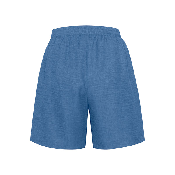 Bløde blå shorts fra kaffe med elastik i taljen og skå lommer i siden